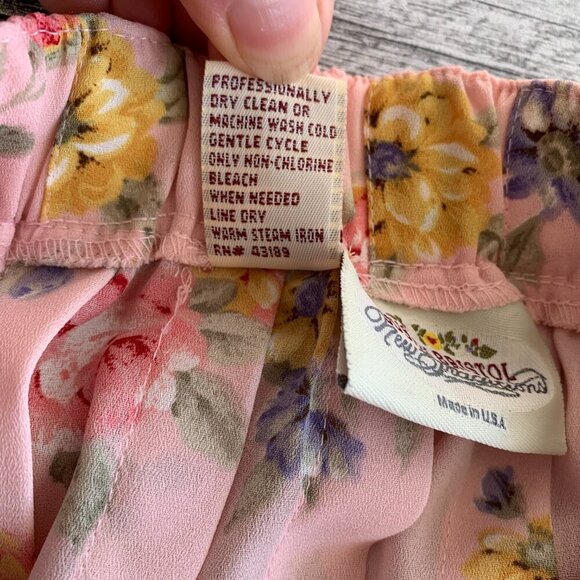 Vintage Susan Bristol Pleated Floral Chiffon Midi Skirt - Picture 8 of 11